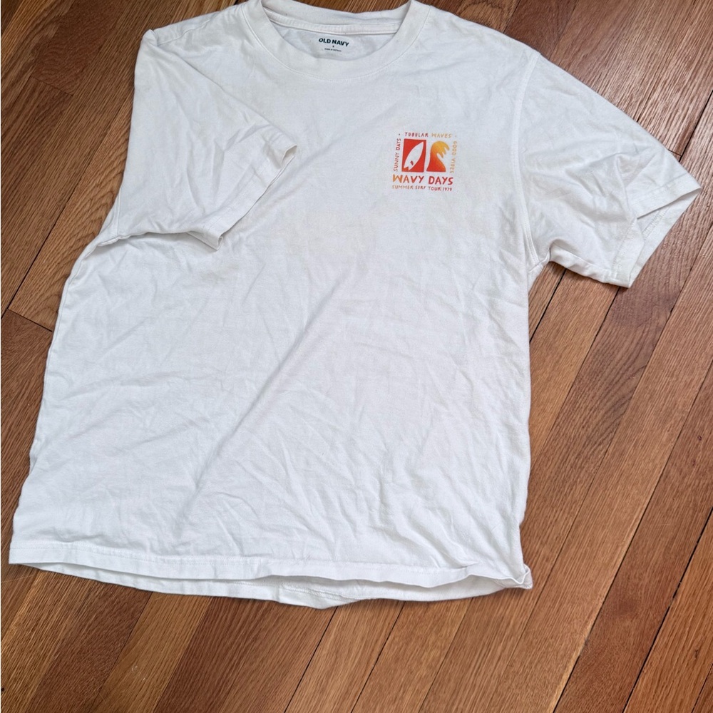 Old Navy White Short Sleeve Tee Casual Cotton
